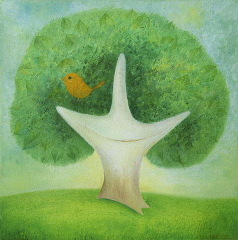 11. Úsměv stromu / Smile of a Tree / 1998 /olej na plátně / 32 x 32 cm